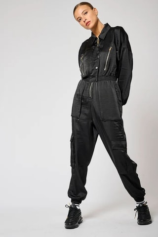 Combinaison satinée Sick - Noir