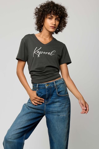 T-shirt en coton biologique Signe - Gris foncé