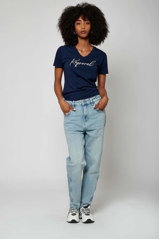 T-shirt en coton biologique Signe - Bleu marine