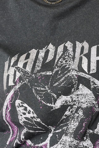 T-shirt oversize en coton biologique Skull - Gris foncé