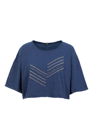 T-shirt oversize oversize en coton biologique Steal - Indigo