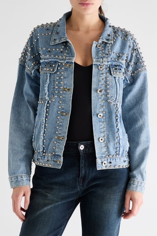 Veste en jean Studs - Bleu