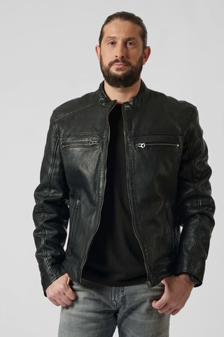 Veste en cuir Uniq - Noir