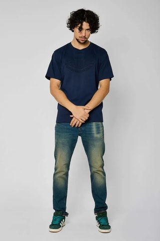 T-shirt en coton biologique Valdo - Bleu marine