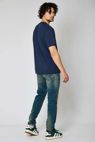 T-shirt en coton biologique Valdo - Bleu marine