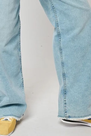 Jean wide legs délavé taille haute Bara - Ciel