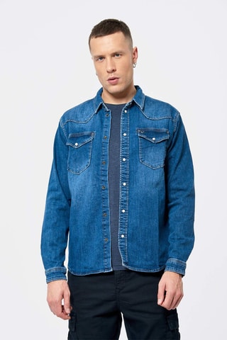 Surchemise en jean Diego - Bleu marine