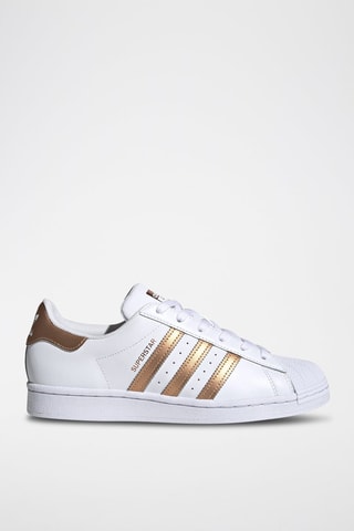 Leren Sneakers Superstar - Wit en Koperkleurig