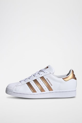 Leren Sneakers Superstar - Wit en Koperkleurig