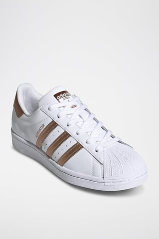 Leren Sneakers Superstar - Wit en Koperkleurig