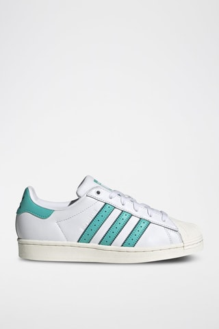 Leren Sneakers Superstar - Wit en Turquoise