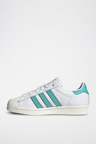 Leren Sneakers Superstar - Wit en Turquoise