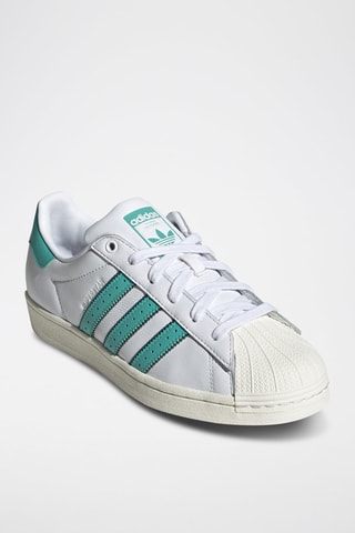 Leren Sneakers Superstar - Wit en Turquoise