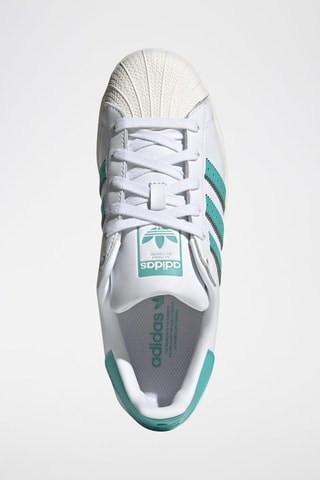 Leren Sneakers Superstar - Wit en Turquoise