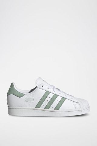 Leren Sneakers Superstar - Wit en Zeegroen