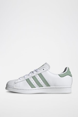Leren Sneakers Superstar - Wit en Zeegroen
