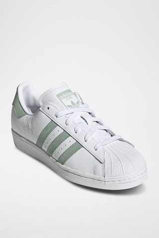 Leren Sneakers Superstar - Wit en Zeegroen