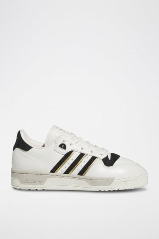 Leren Sneakers Rivalry 86 Low- Wit, zwart en goudkleurig