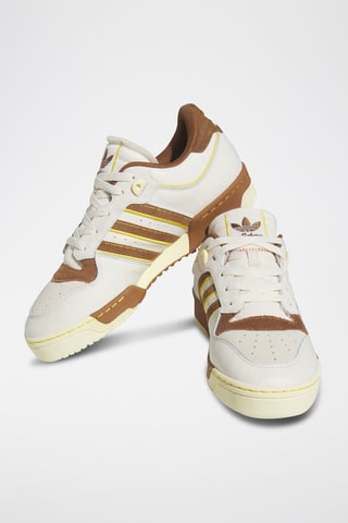 Sneakers van leer en fluweel Rivalry- Beige