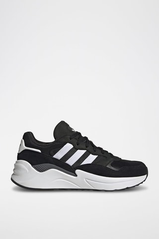 Nubuck Hardloopschoenen Adisuper- Zwart en Wit