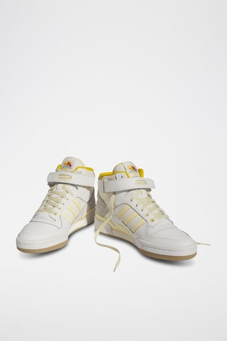 Hoge Nubuck Basketbalschoenen Forum Mid - Wit