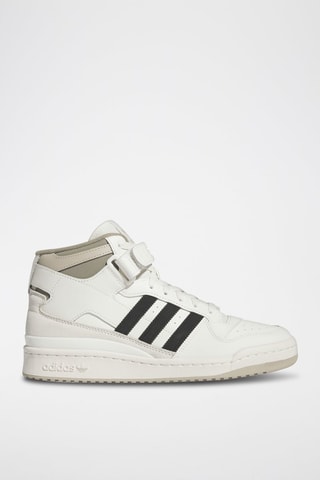 Hoge Leren Basketbalschoenen Forum Mid - Wit