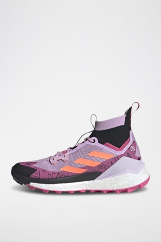 Wandelschoenen Terrex Free Hiker 2- Paars en perzikroze