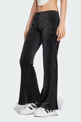 Fluwelen Flare Broek met Hoge Taille - Zwart