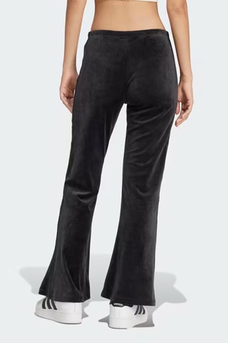 Fluwelen Flare Broek met Hoge Taille - Zwart