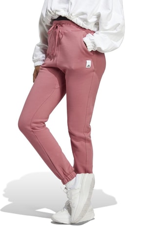 Fleece broek met hoge taille Lounge- Bordeauxrood