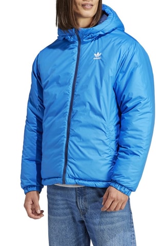 Dubbelzijdige Gewatteerde Jas met Capuchon Marineblauw