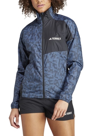 Windjack voor trail Terrex Running- Zwart en Blauw