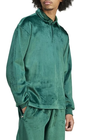 Velours Polo Smaragdgroen