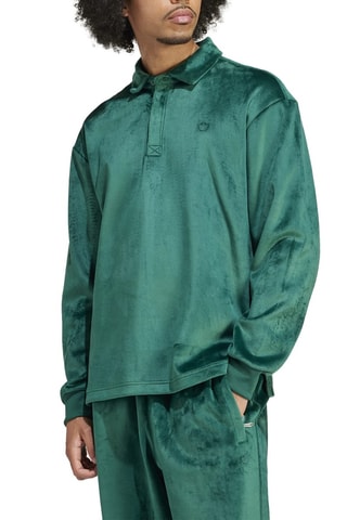 Velours Polo Smaragdgroen