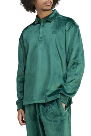 Velours Polo Smaragdgroen