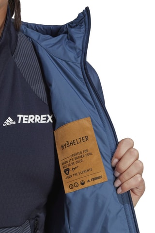 Gewatteerde Jas met Capuchon Terrex- Marineblauw