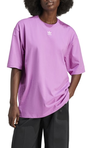 T-shirt Adicolor Trefoil Essentials - Lichtpaars