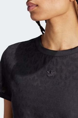 T-shirt Slim Lace - Zwart