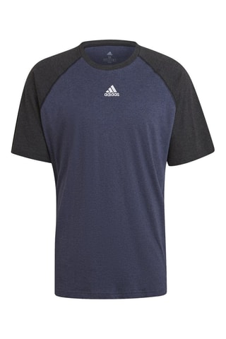 T-shirt Raglan Essentials Mélange- Blauw en Zwart