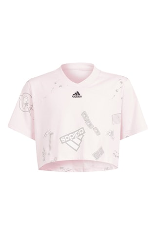 Cropped T-shirt Brand Love - Lichtroze