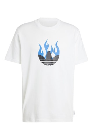 T-shirt Logo Flames- Wit