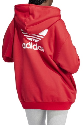 Oversized sweater met capuchon Trefoil - Rood