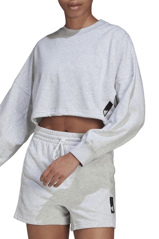 Korte Sweater Sportswear Studio W Sl Su Crew - Gemêleerd Lichtgrijs