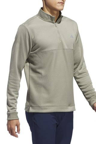 Golftrui Textured Q Zip - Grijs