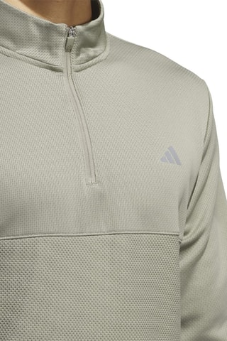 Golftrui Textured Q Zip - Grijs