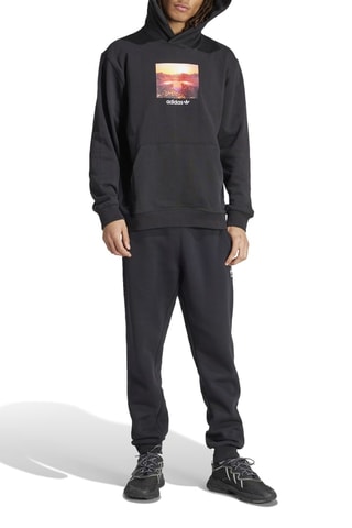Sweater met Capuchon Graphic Hoodie- Zwart