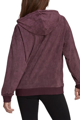 Sweater met Capuchon suède Hoodie Bordeauxrood