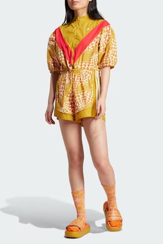 Trompe-l'oeil Jumpsuit Farm Onesie - Mosterdgeel
