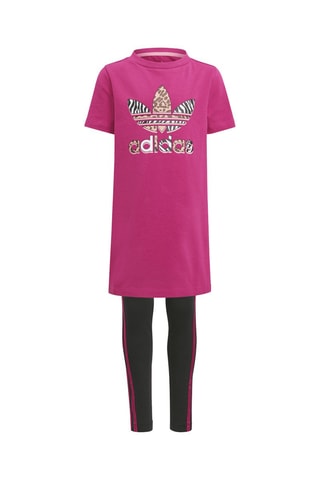 Shirtjurk  en Legging AOP- Roze en Zwart