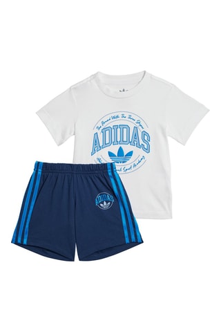 T-shirt en short Graphics- Wit en Marineblauw